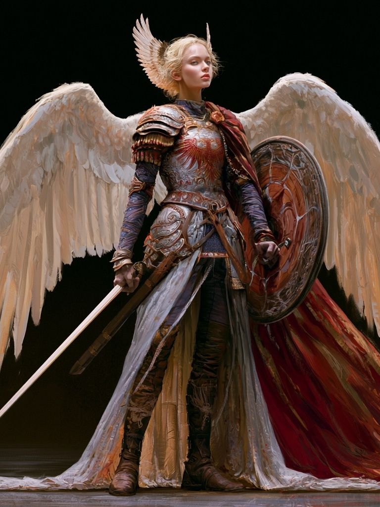 Winged Warrior Fantasy Illustration Poster. poster detail