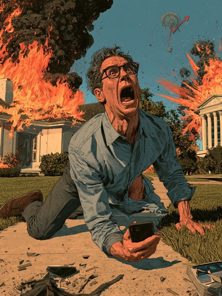 Apocalyptic Panic Illustration Poster. poster — illustration art