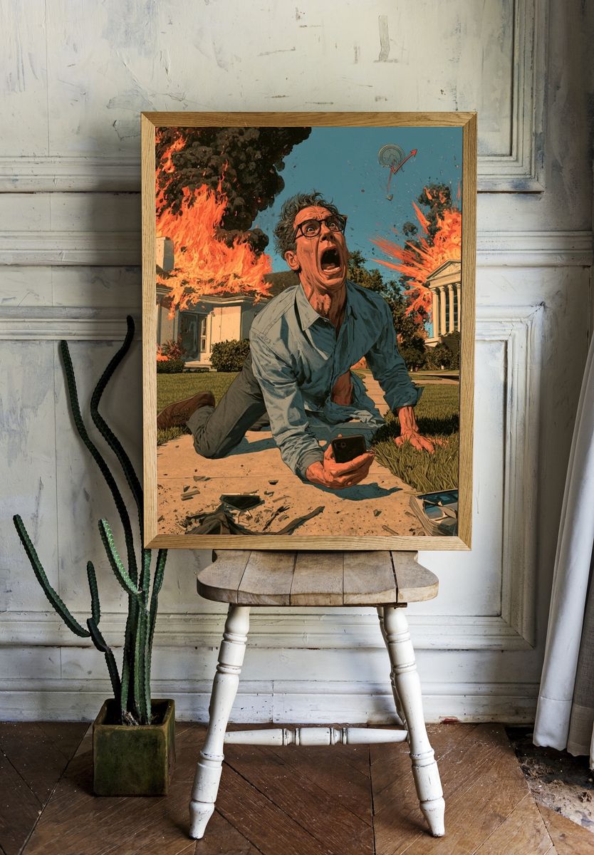 Apocalyptic Panic Illustration Poster. room preview