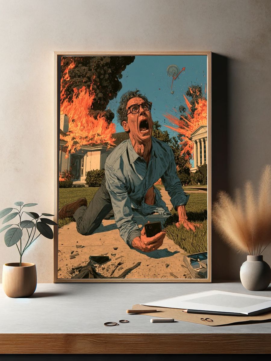 Apocalyptic Panic Illustration Poster. — room view 2