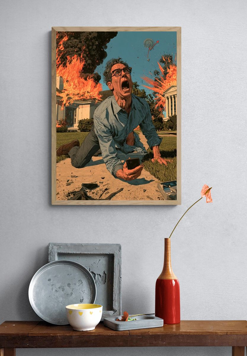 Apocalyptic Panic Illustration Poster. — room view 3