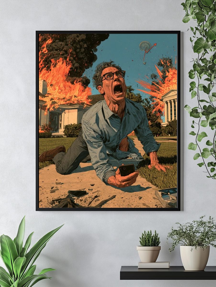 Apocalyptic Panic Illustration Poster. — room view 4
