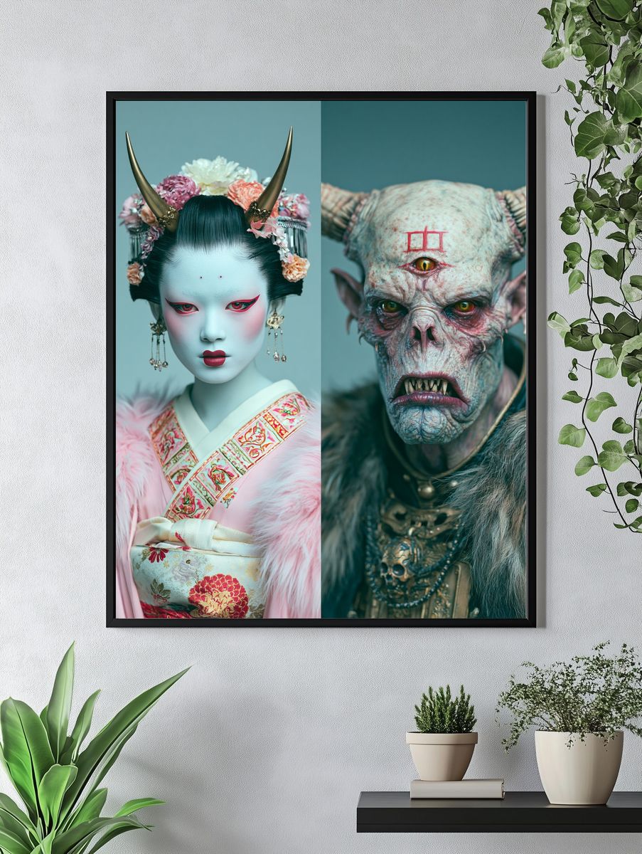 Mythic Oni Portrait Poster. — room view 4