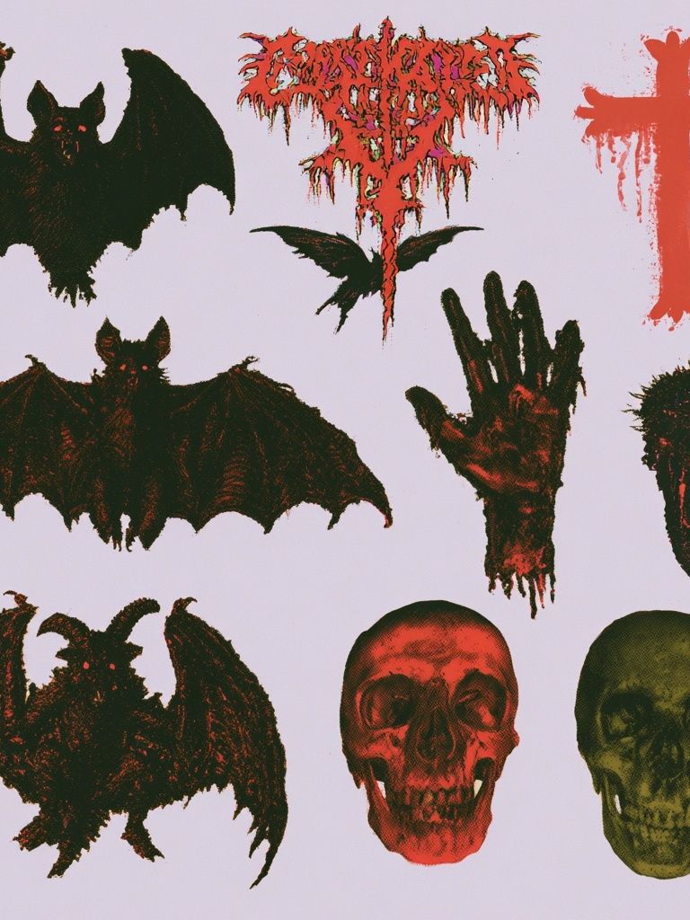 Gothic Horror Symbols Poster. poster — illustration art