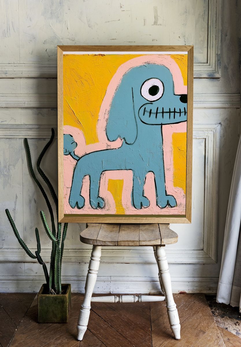 Blue Dog Pop Art Poster. — room view 1