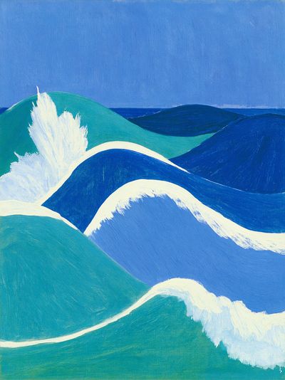 Blue Ocean Waves Illustration Poster. poster print