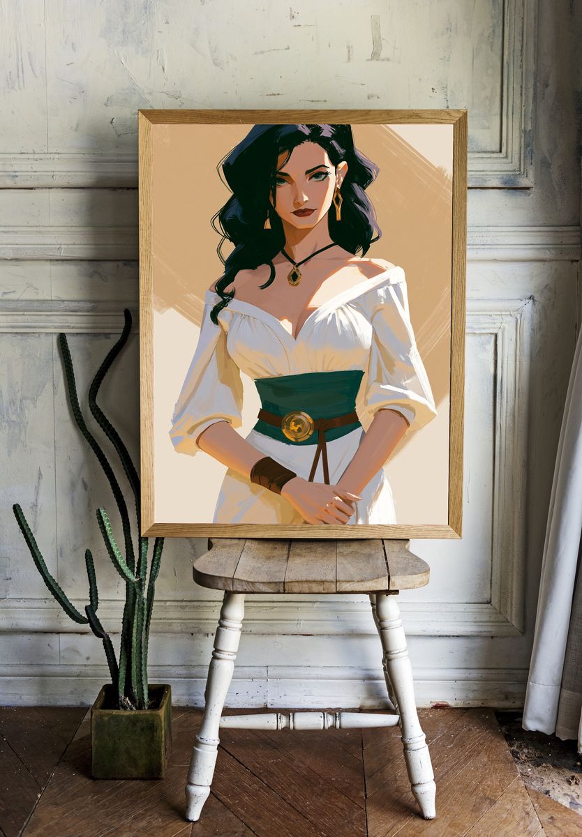 Elegant Woman Portrait Illustration Poster. — room view 1
