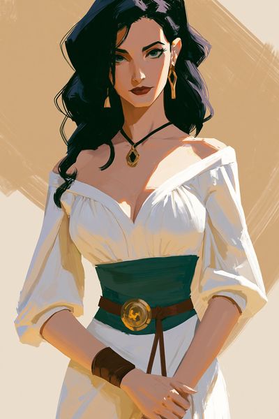 Elegant Woman Portrait Illustration Poster.