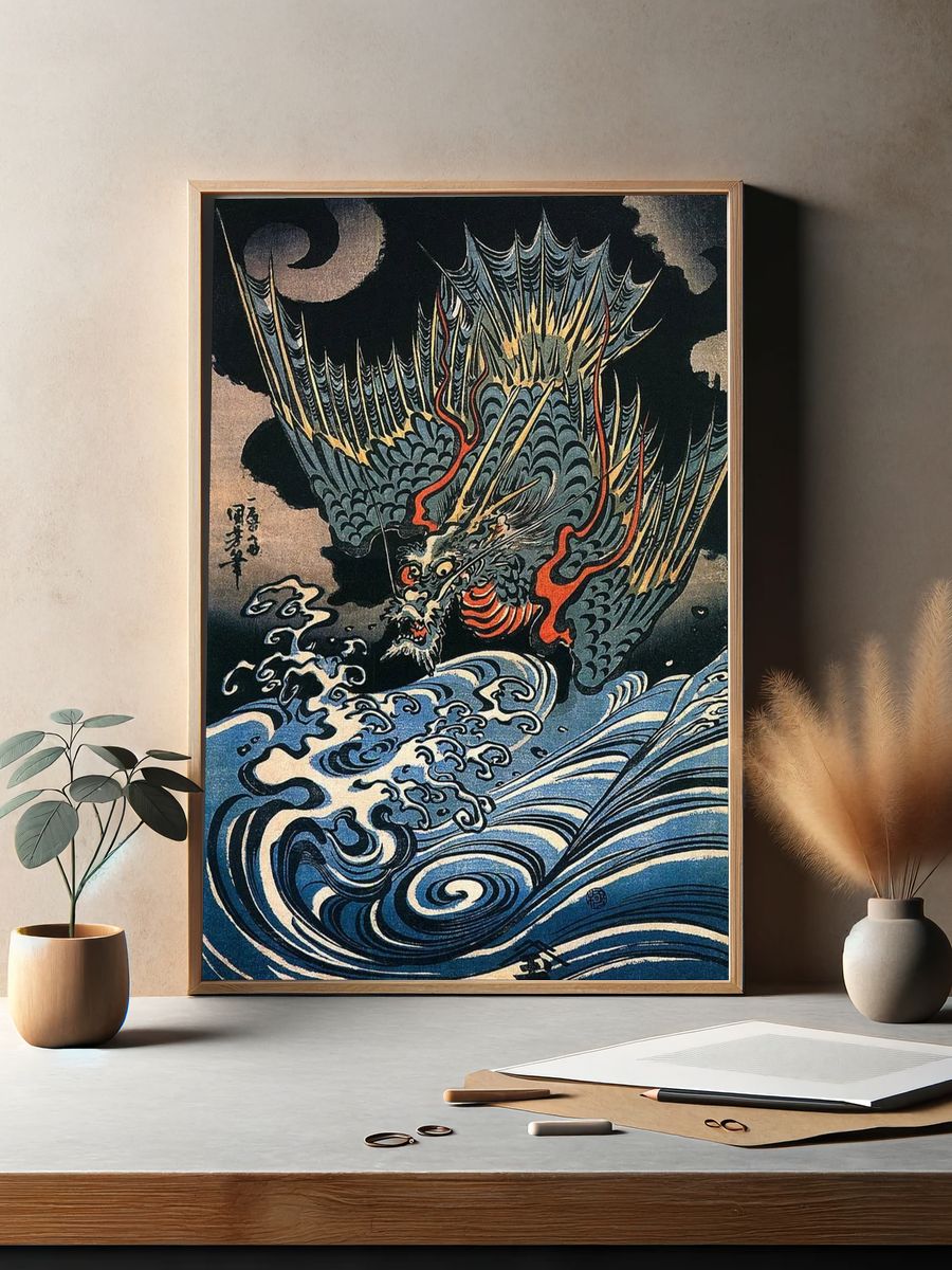 Dragon flying turbulent waves (1831). — room view 2