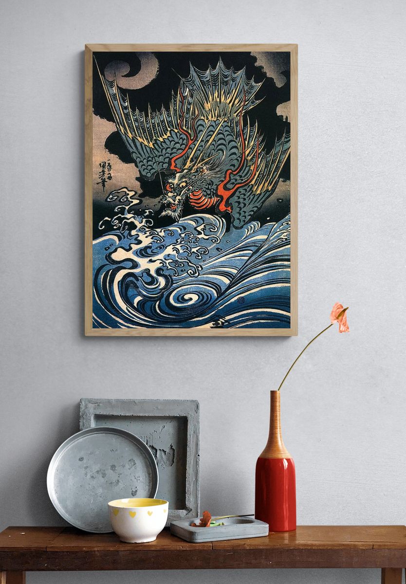 Dragon flying turbulent waves (1831). — room view 3
