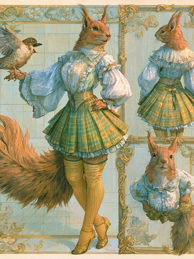 Anthropomorphic Squirrel Portrait Print. poster detail