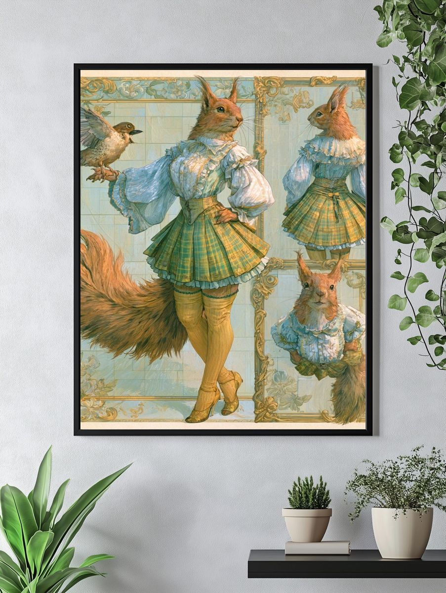 Anthropomorphic Squirrel Portrait Print. — room view 4