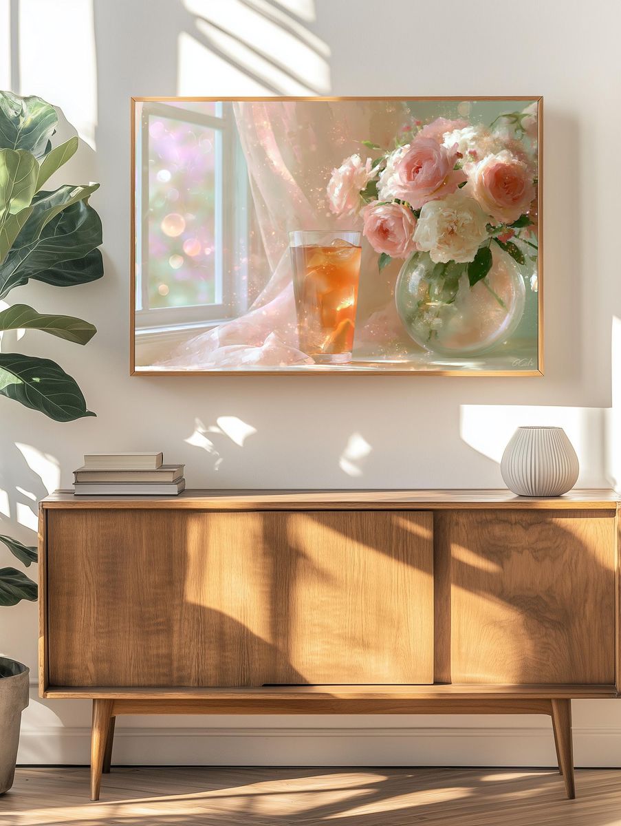 Pastel Floral Still Life Print. — room view 3