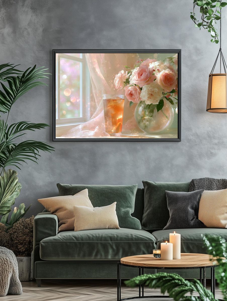 Pastel Floral Still Life Print. — room view 4