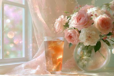 Pastel Floral Still Life Print. poster