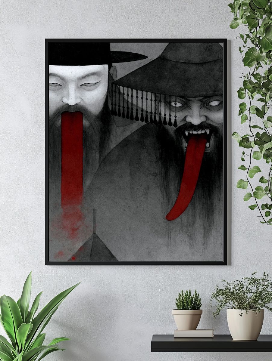 Samurai Ghosts Ink Poster. — room view 4