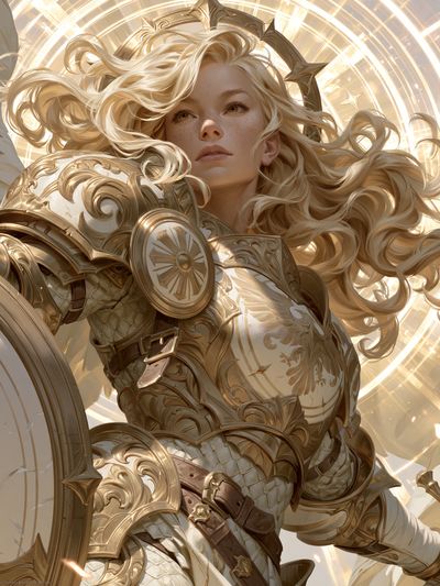 Golden Valkyrie Fantasy Print.