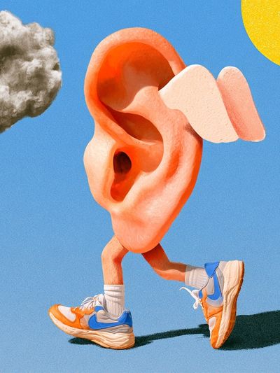Running Ear Surrealism Print.