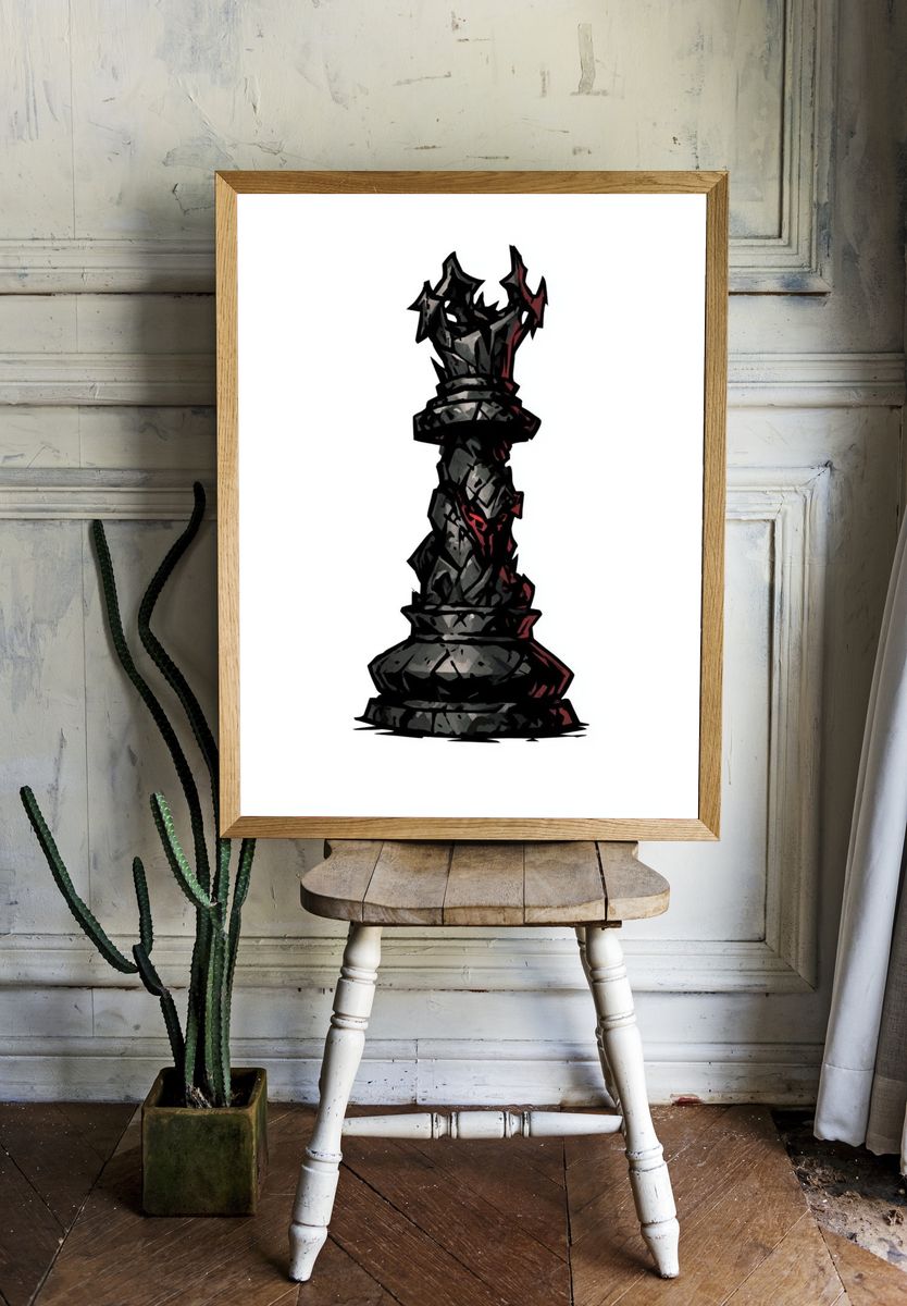 Dark Chess King Illustration Poster. — room view 1