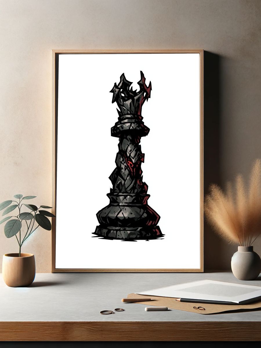 Dark Chess King Illustration Poster. — room view 2