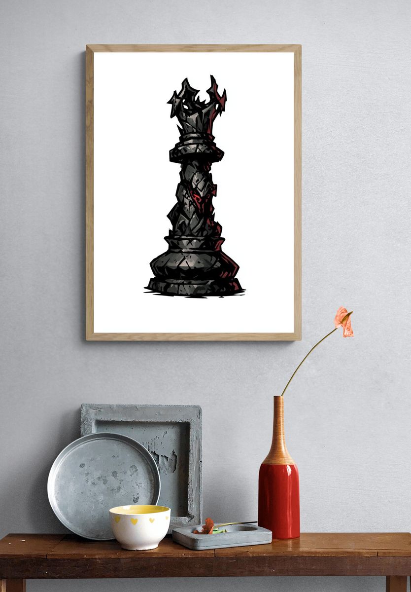 Dark Chess King Illustration Poster. — room view 3
