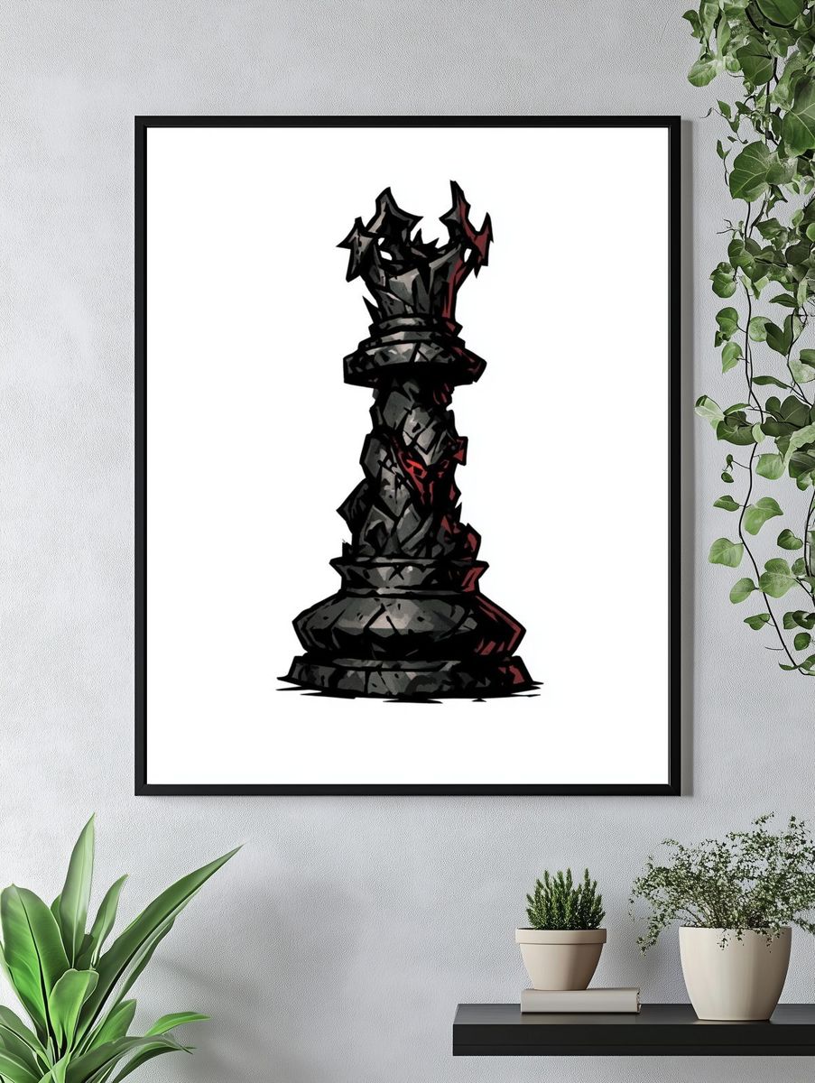 Dark Chess King Illustration Poster. — room view 4