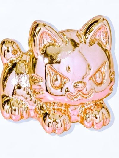 Golden Cat Figurine Illustration Poster.