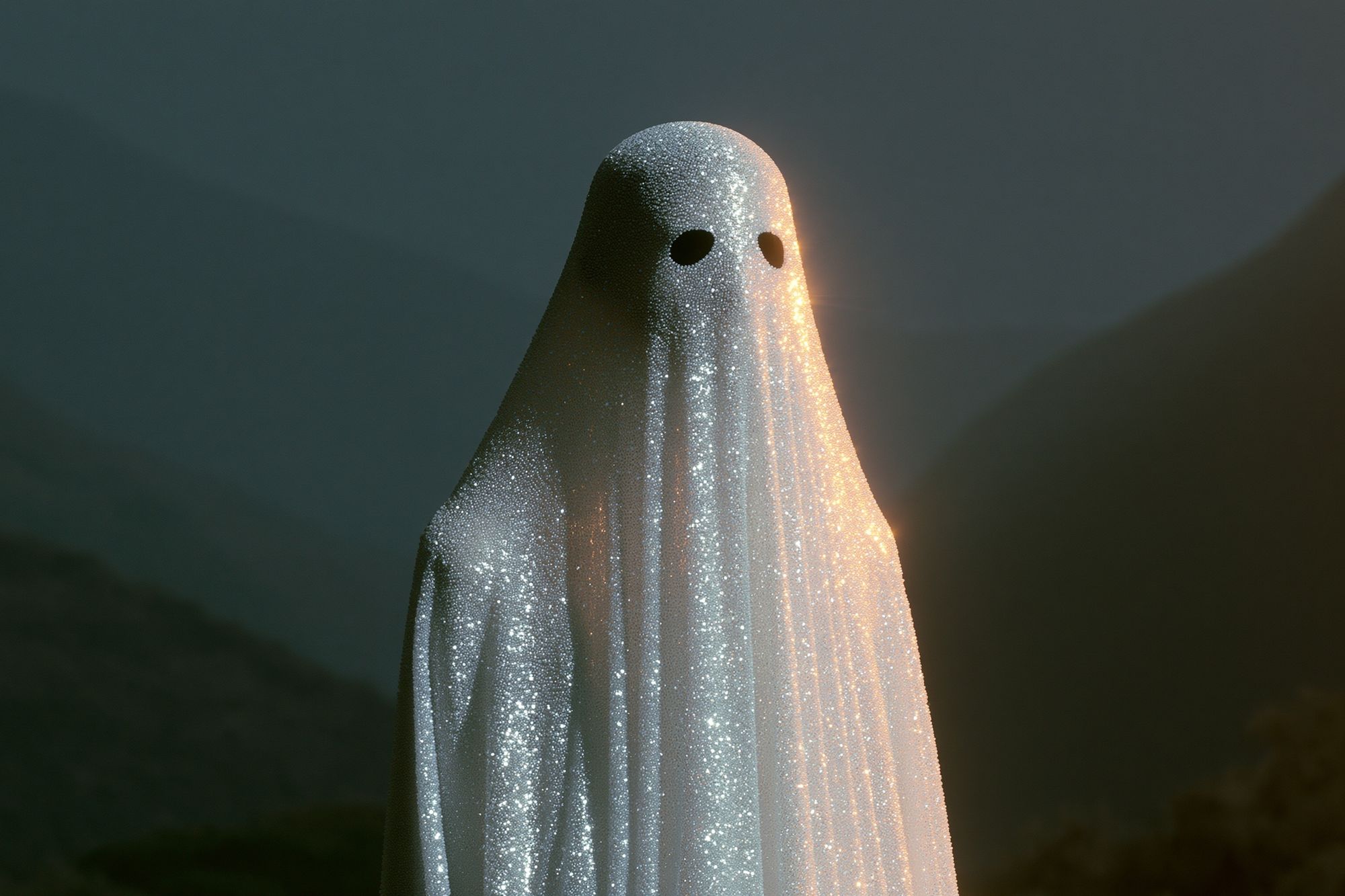 Glowing Ghost Figure Illustration Poster. poster detail