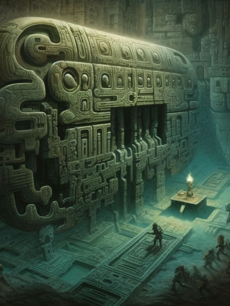 Ancient Temple Ruins Digital Art Poster. poster detail