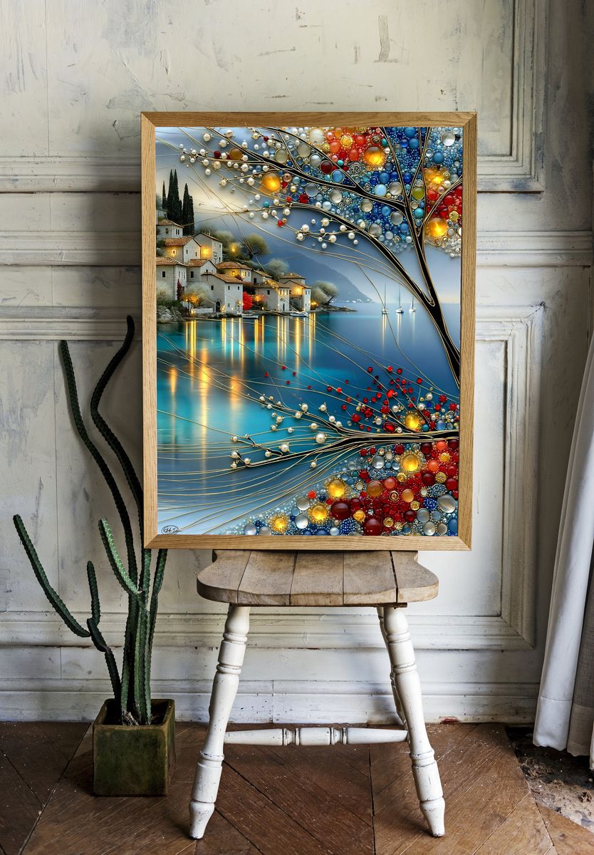 Lakeside Village Mosaic Poster. — room view 1