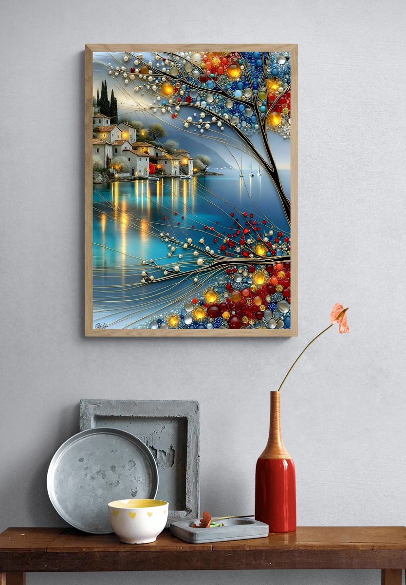 Lakeside Village Mosaic Poster. — room view 3