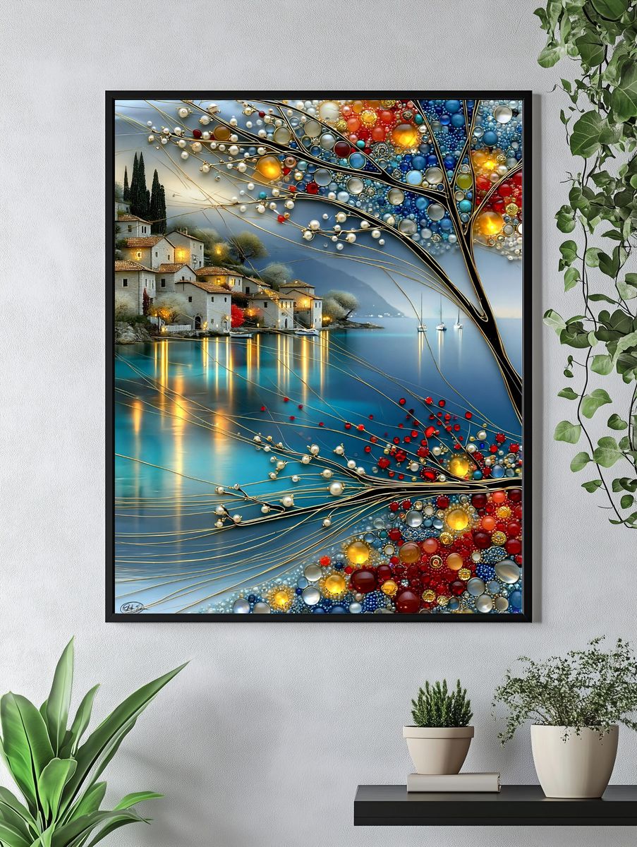 Lakeside Village Mosaic Poster. — room view 4
