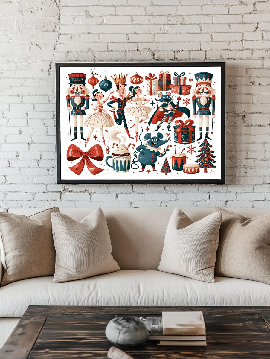 Nutcracker Holiday Characters Poster. room preview