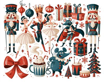 Nutcracker Holiday Characters Poster.