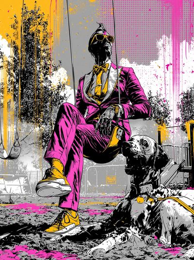 Pop Art Swing Dog Poster.
