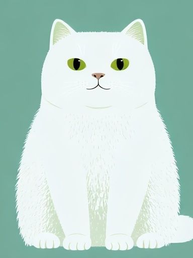 White Cat Illustration Poster. poster — illustration art