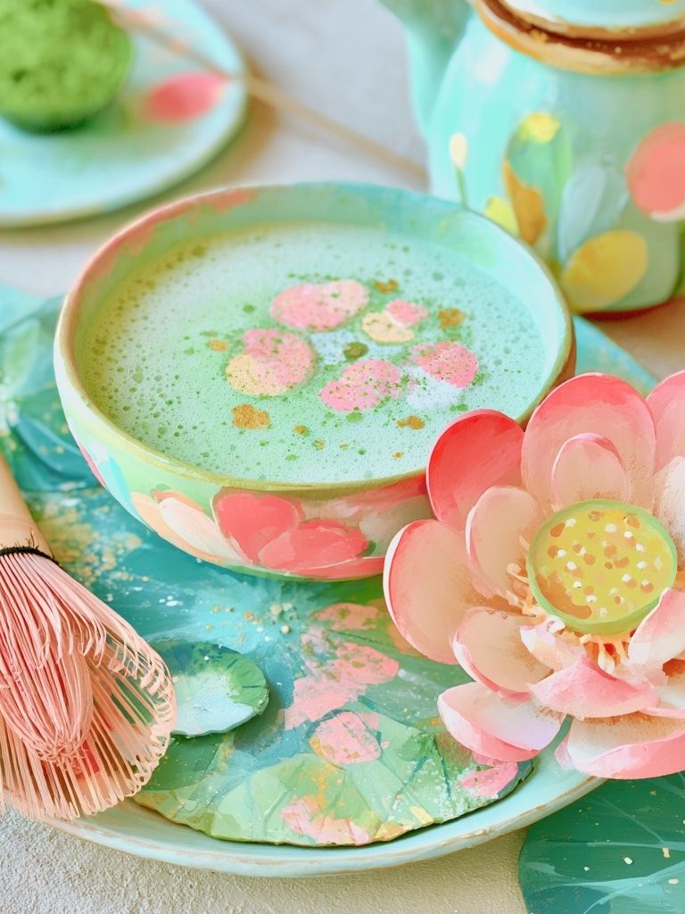 Pastel Tea Ceremony Still Life Poster. poster detail