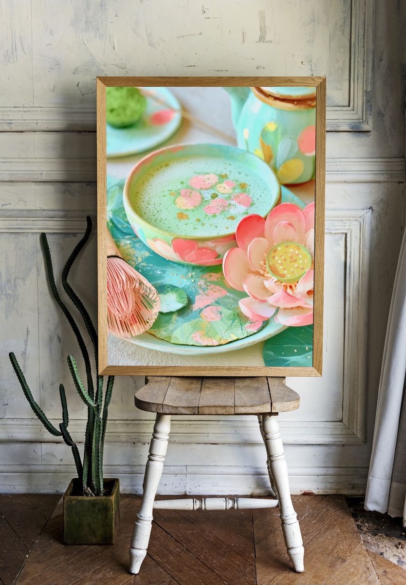 Pastel Tea Ceremony Still Life Poster. — room view 1