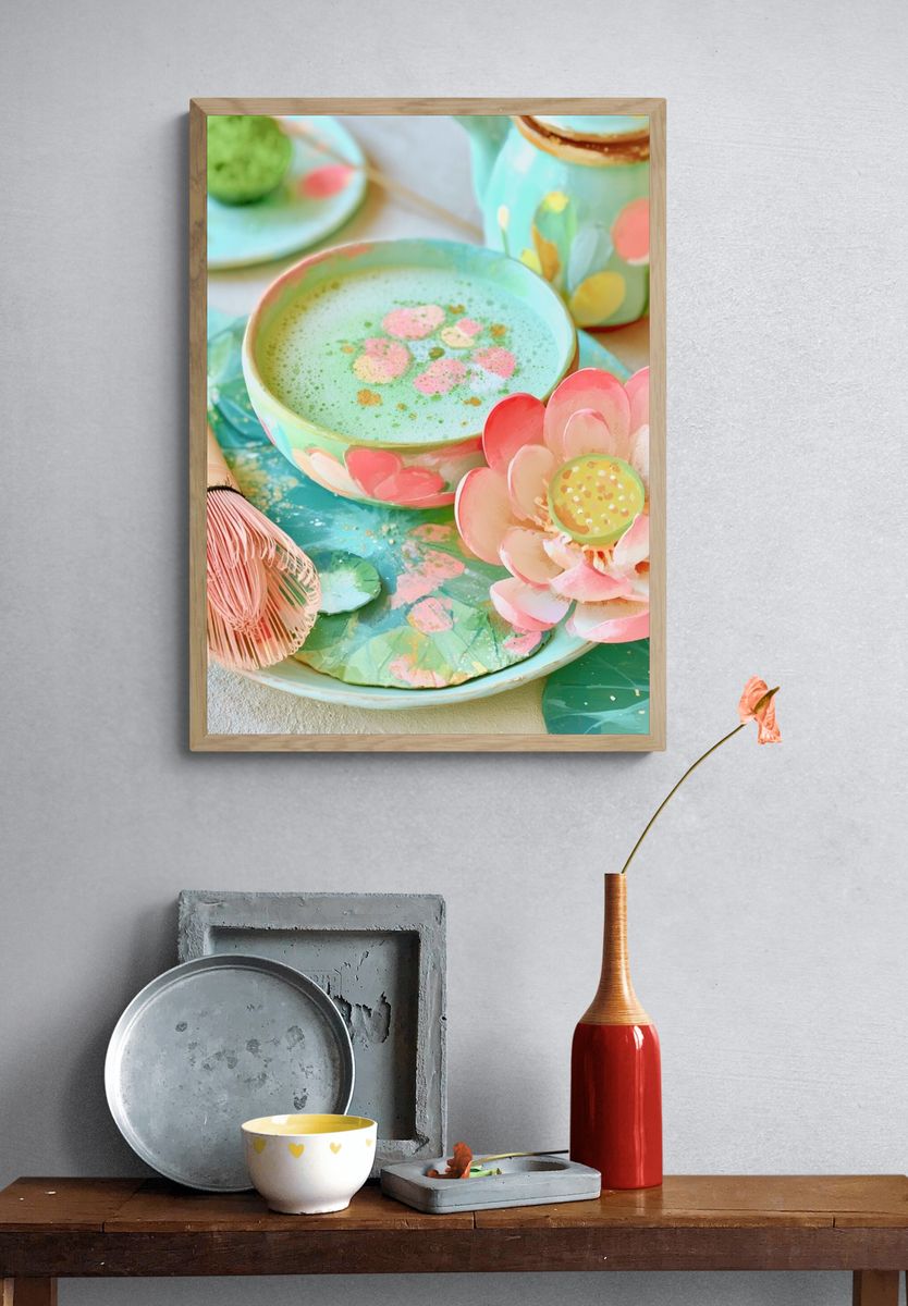 Pastel Tea Ceremony Still Life Poster. — room view 3