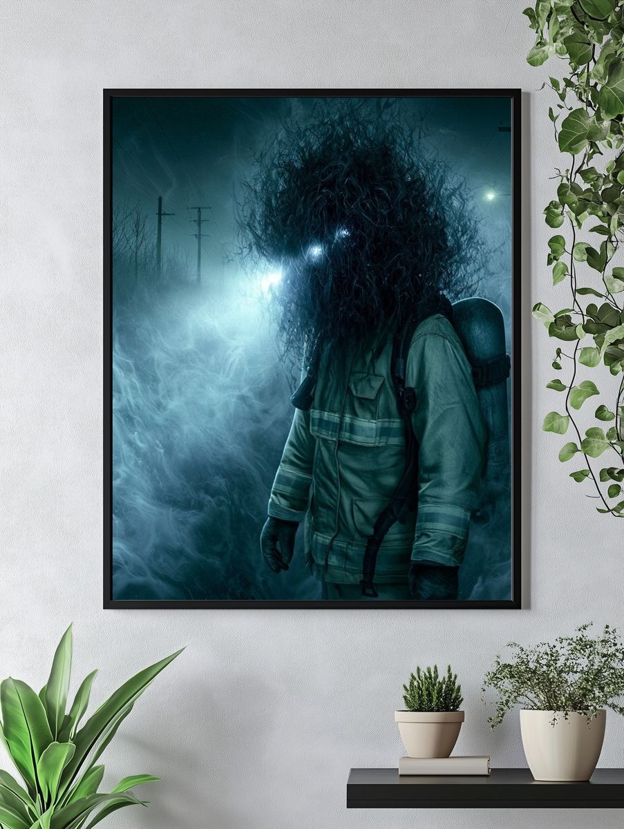 Creepy Fog Figure Horror Poster. — room view 4