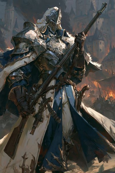 Armored Knight Digital Art Poster.