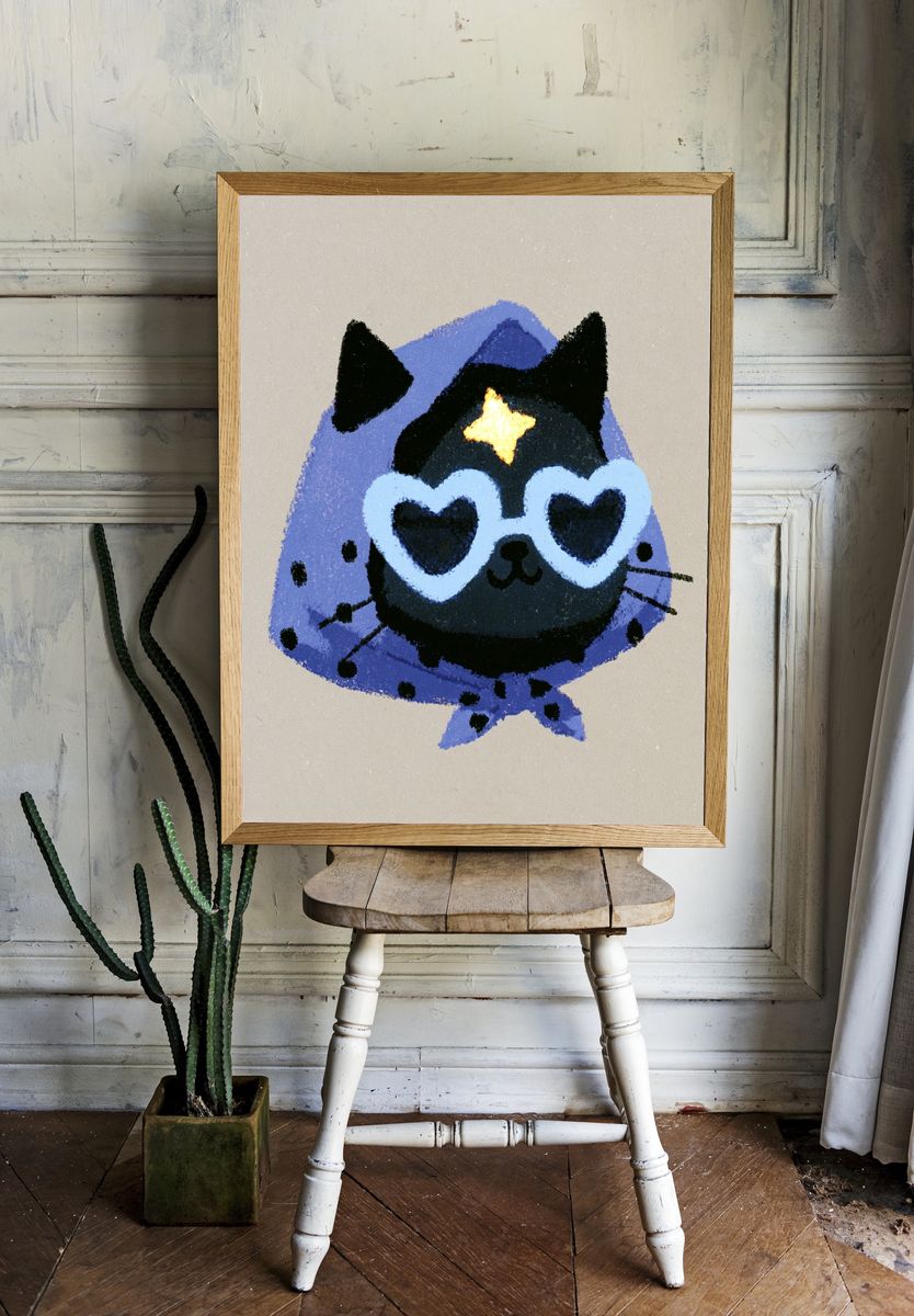 Urban Traveler Illustration Poster. room preview