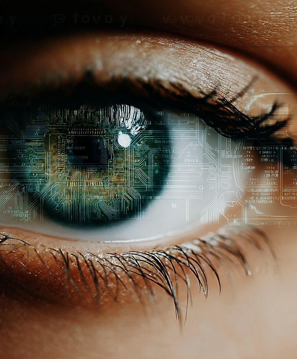 Cyber Eye Close-Up Poster. poster — illustration art