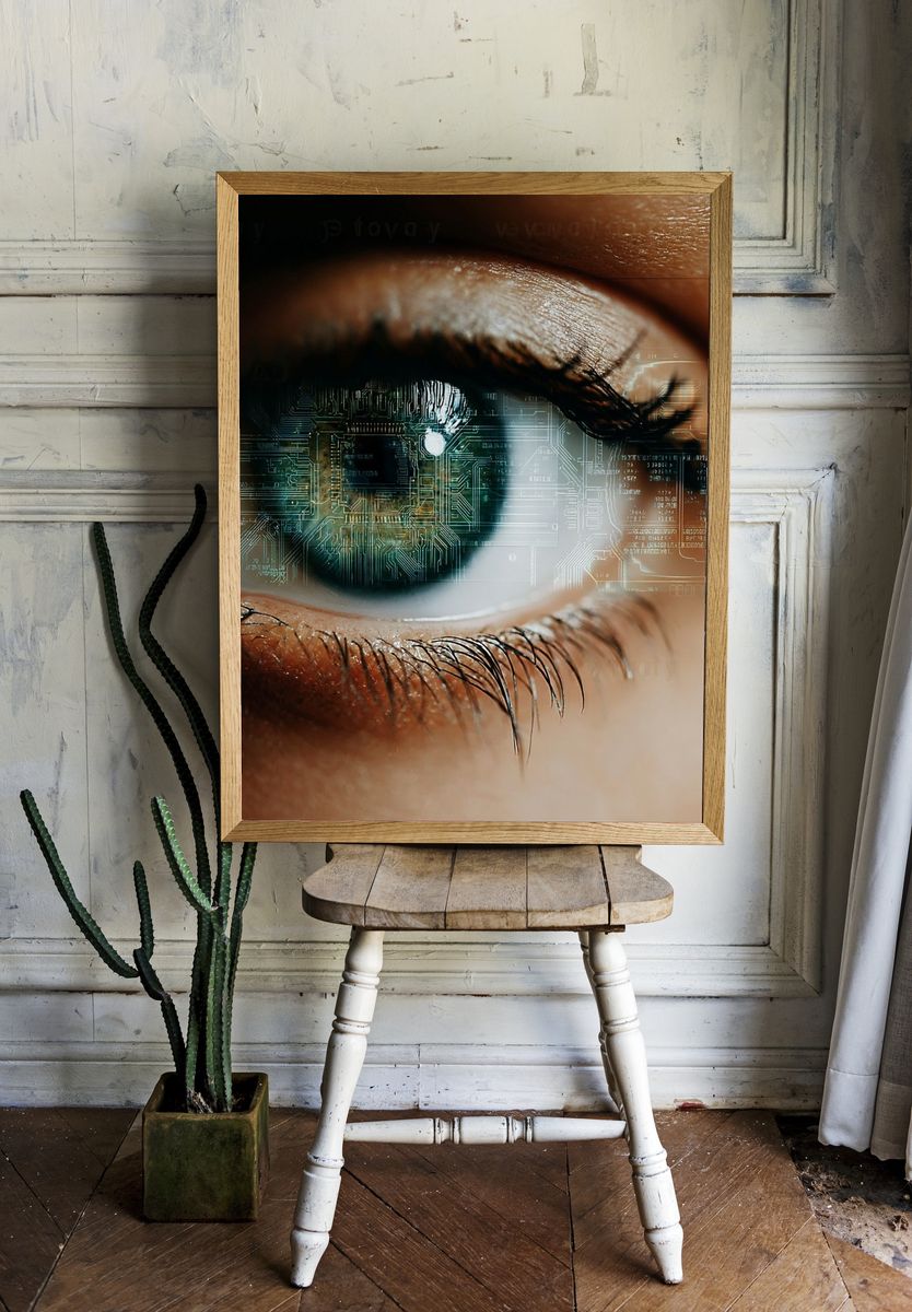 Cyber Eye Close-Up Poster. room preview
