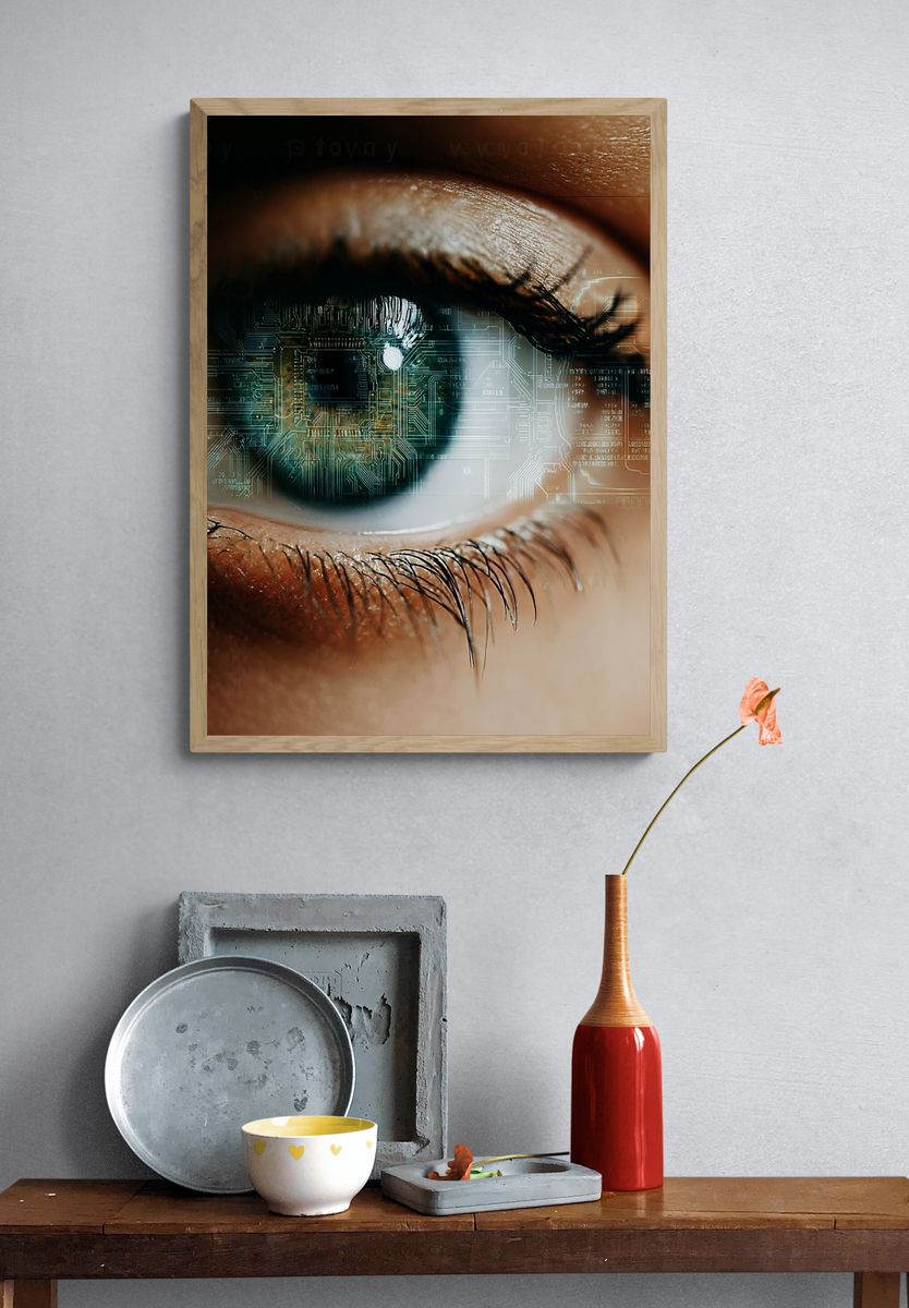 Cyber Eye Close-Up Poster. — room view 3
