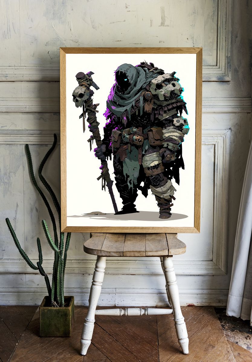 Wraith Warrior Digital Art Print. room preview