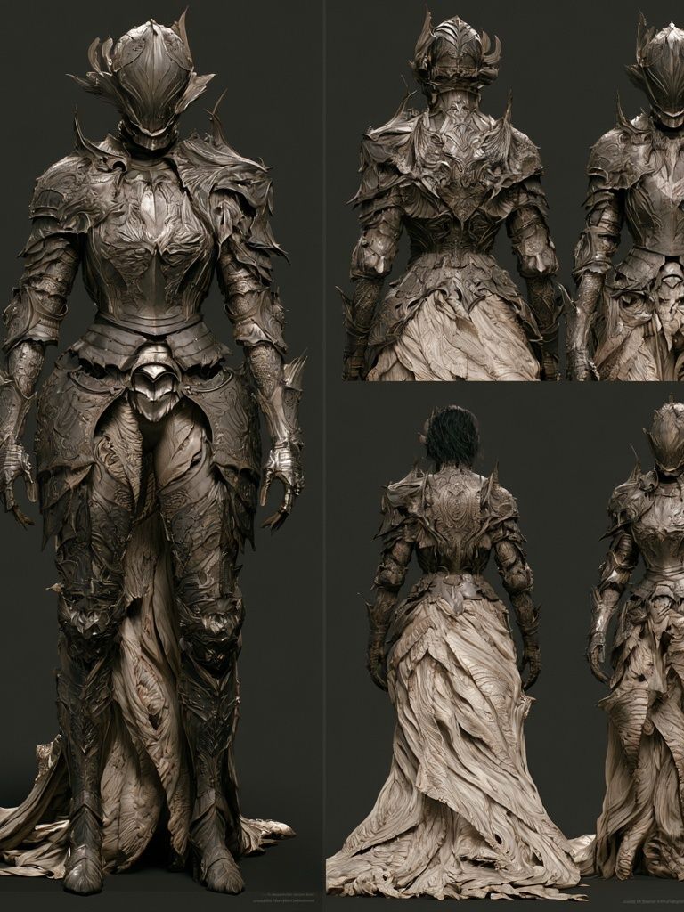 Armored Fantasy Warrior Print. poster — illustration art