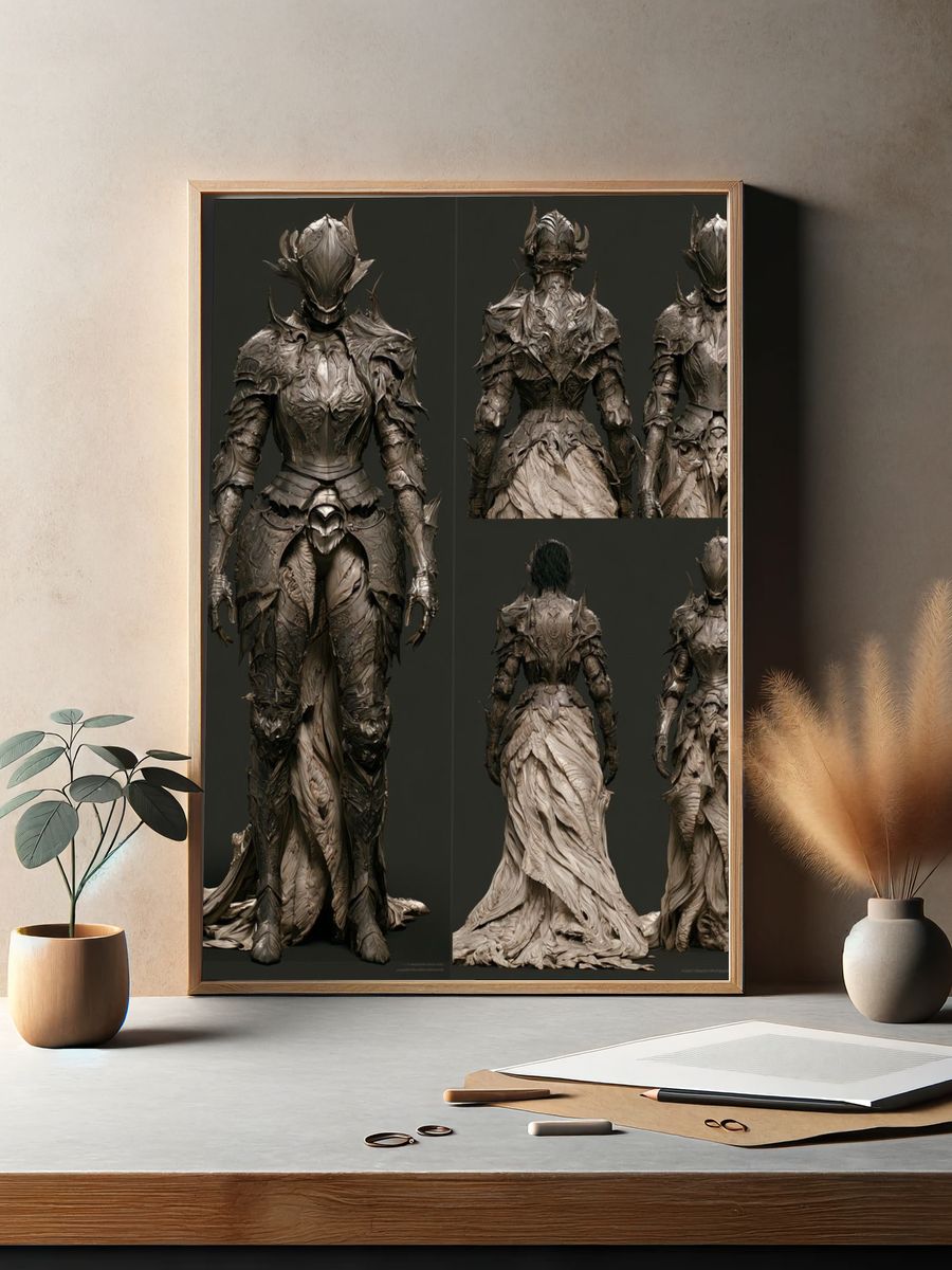 Armored Fantasy Warrior Print. — room view 2