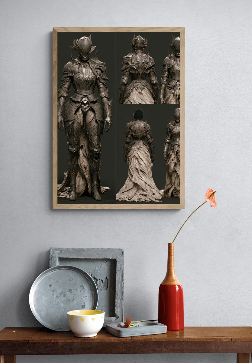 Armored Fantasy Warrior Print. — room view 3