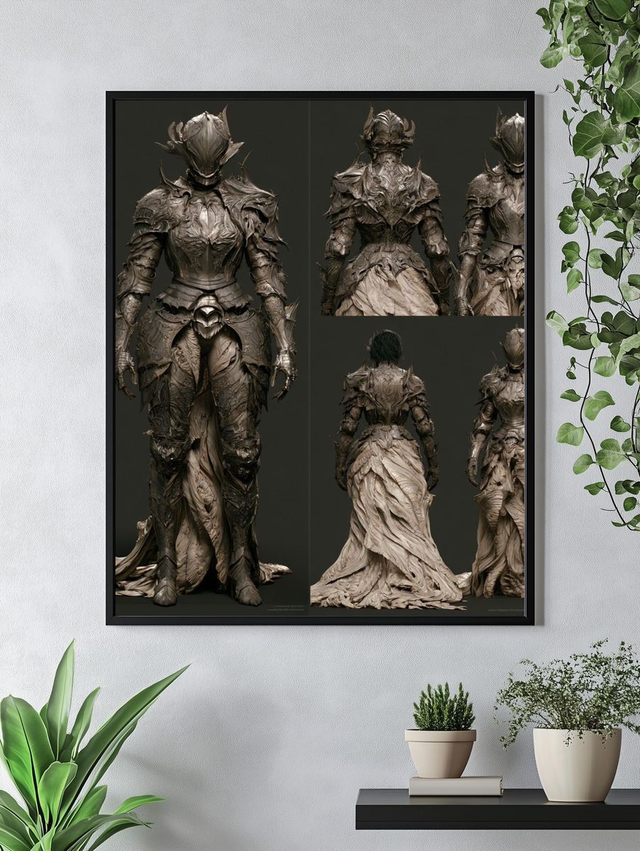 Armored Fantasy Warrior Print. — room view 4